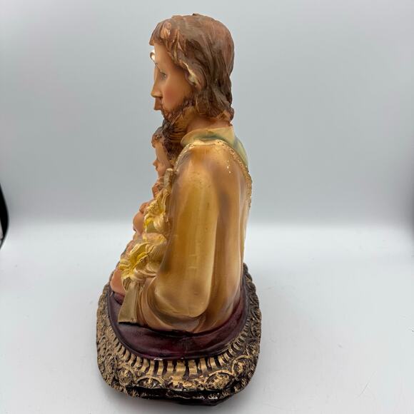Vintage Holy Family Statue Jesus Mary Joseph Catholic Nativity Figurine Decor - Picture 3 of 10